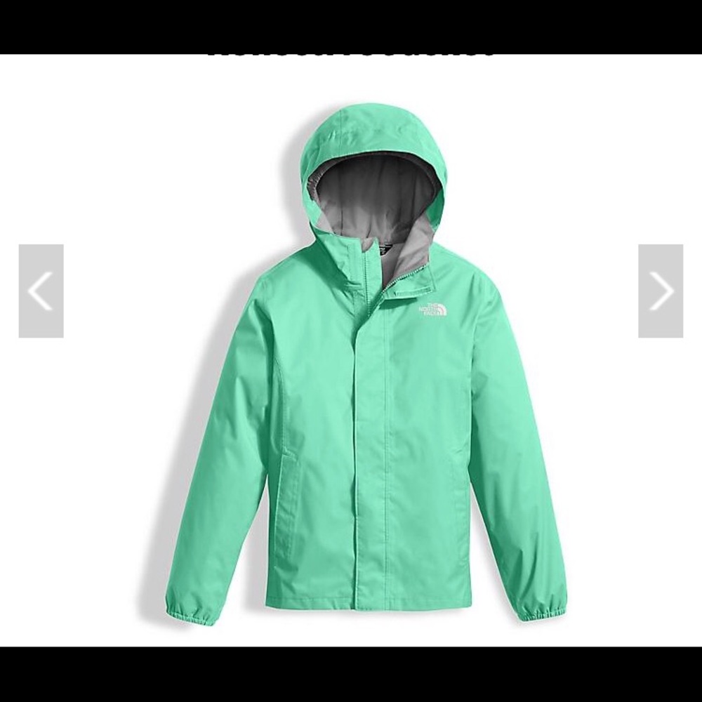 Girls bermunda green north face jacket